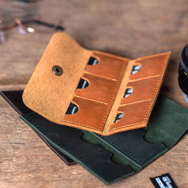 Personalized Leather 6 Slots SD Card Holder | GC019