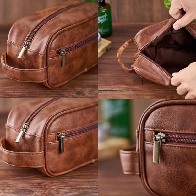 Personalized Monogram Leather Travel Toiletry Bag | GC035