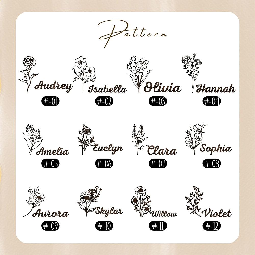 Personalized Birth Flower Wood Jewelry Gift Box | GC041