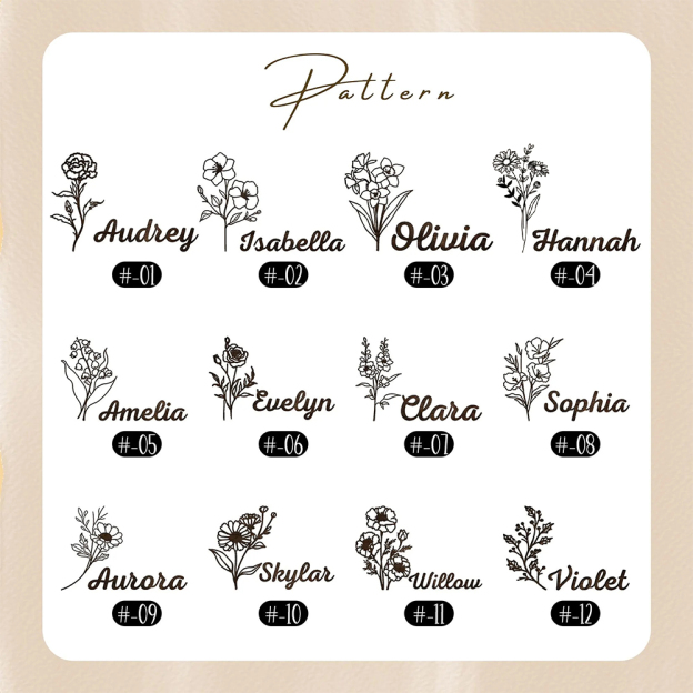 Personalized Birth Flower Wood Jewelry Gift Box | GC041