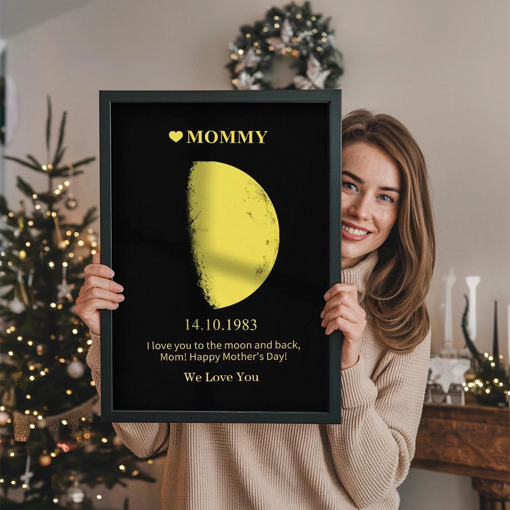 Personalized Mother's Day Commemorative Gift Foil MoonPhase Frame | GC044