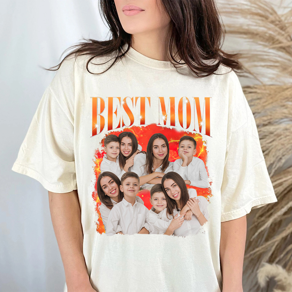 Personalized Original Cotton Best Mom Photo T-Shirt | GC046