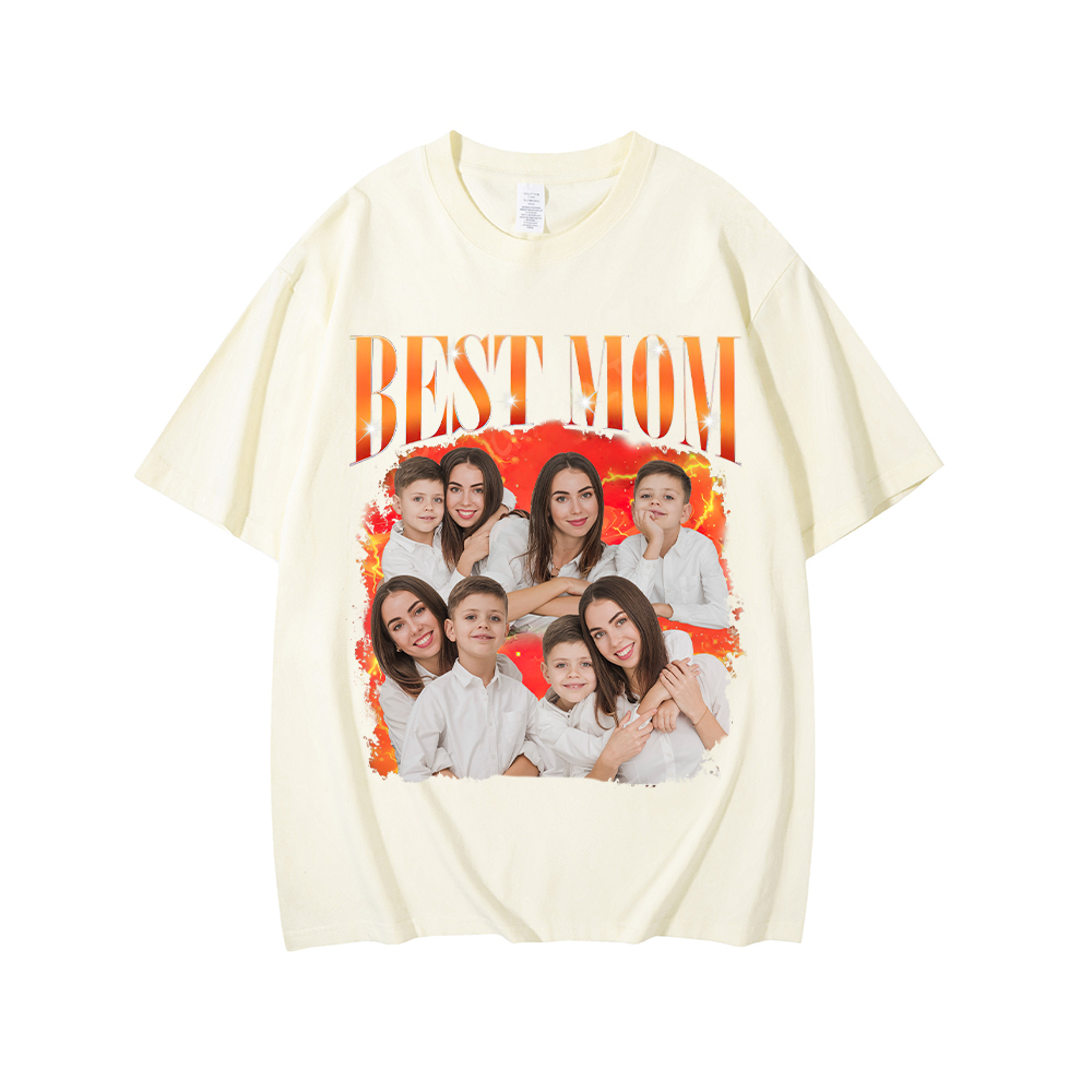 Personalized Original Cotton Best Mom Photo T-Shirt | GC046