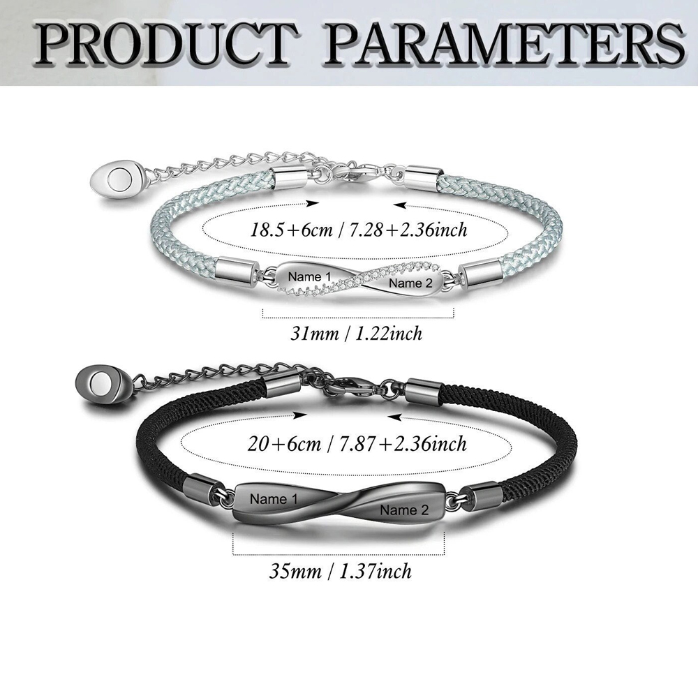 Personalized Mobius Forever Love Couple Bracelets Set | GC024