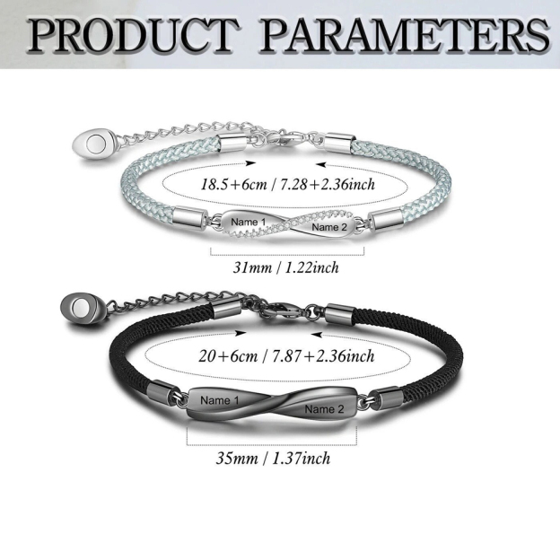 Personalized Mobius Forever Love Couple Bracelets Set | GC024