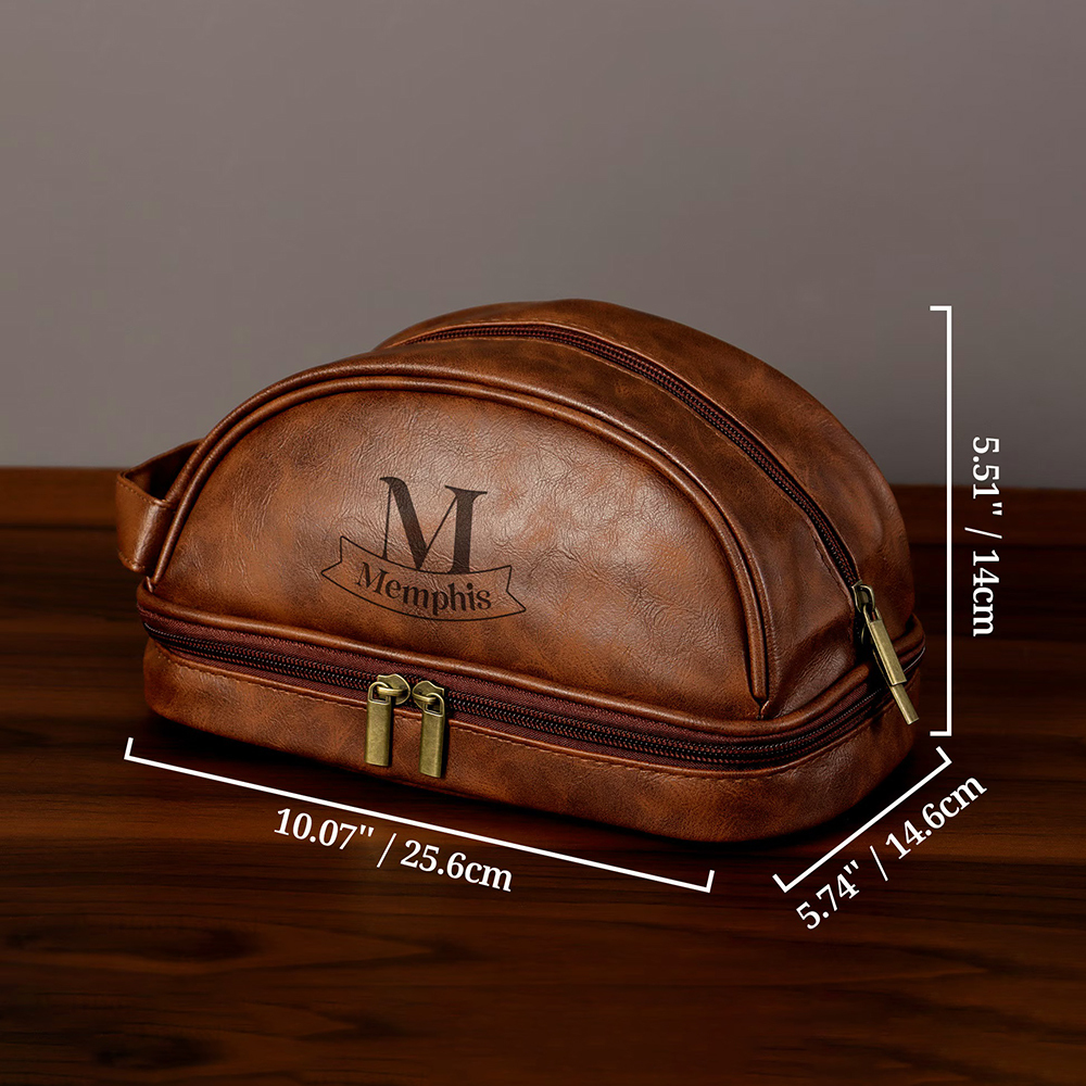 Personalized Leather Travel Toiletry Bag | GC00901