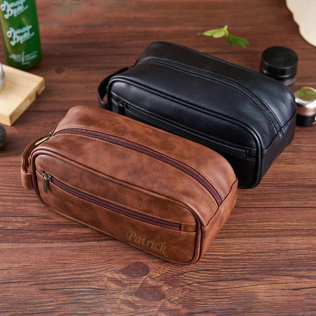 Personalized Monogram Leather Travel Toiletry Bag | GC035