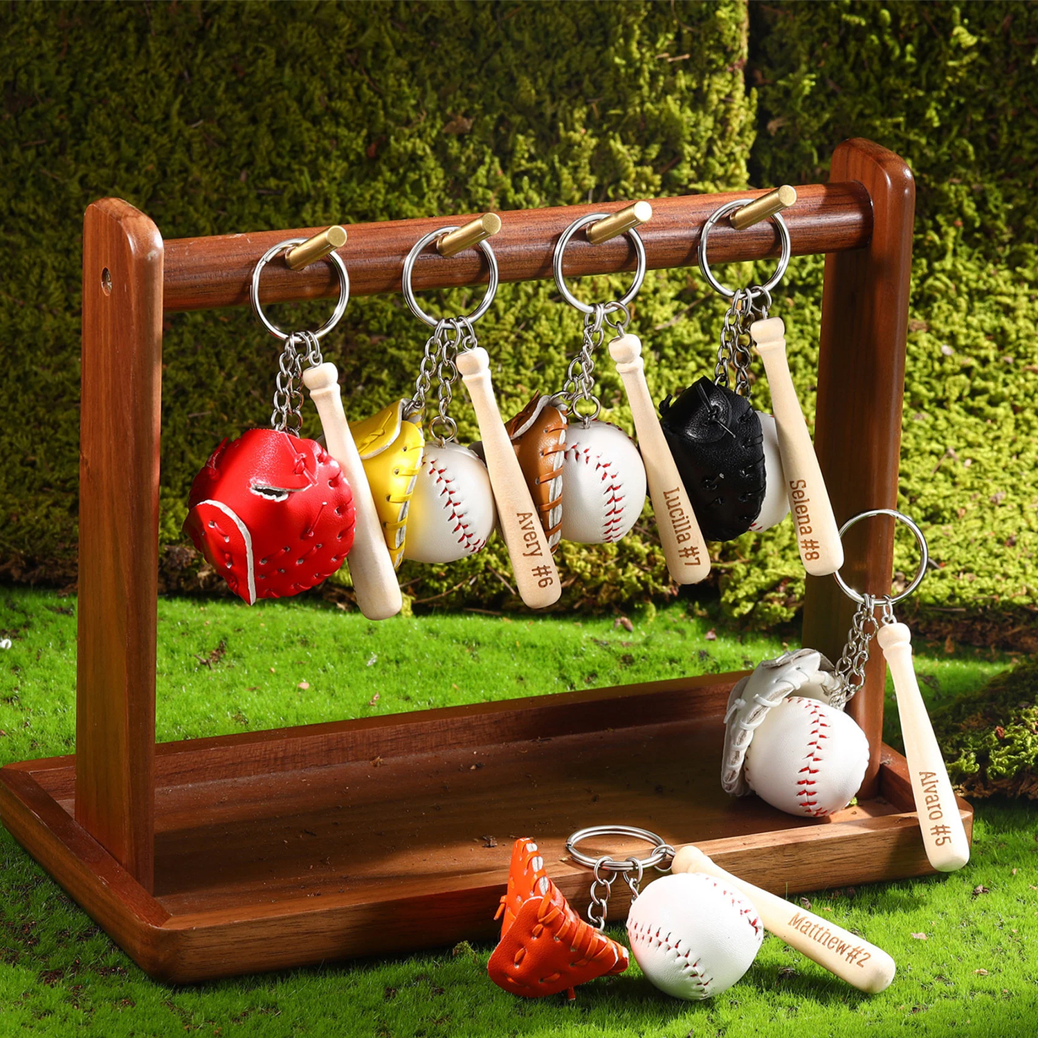 Personalized Baseball Player Tag Keychains | GC036