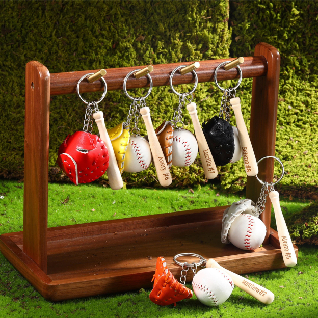 Personalized Baseball Player Tag Keychains | GC036