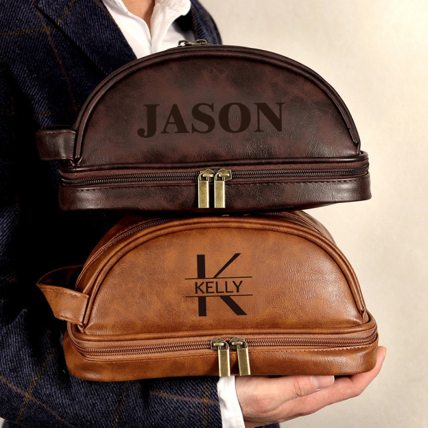 Personalized Leather Travel Toiletry Bag | GC00901