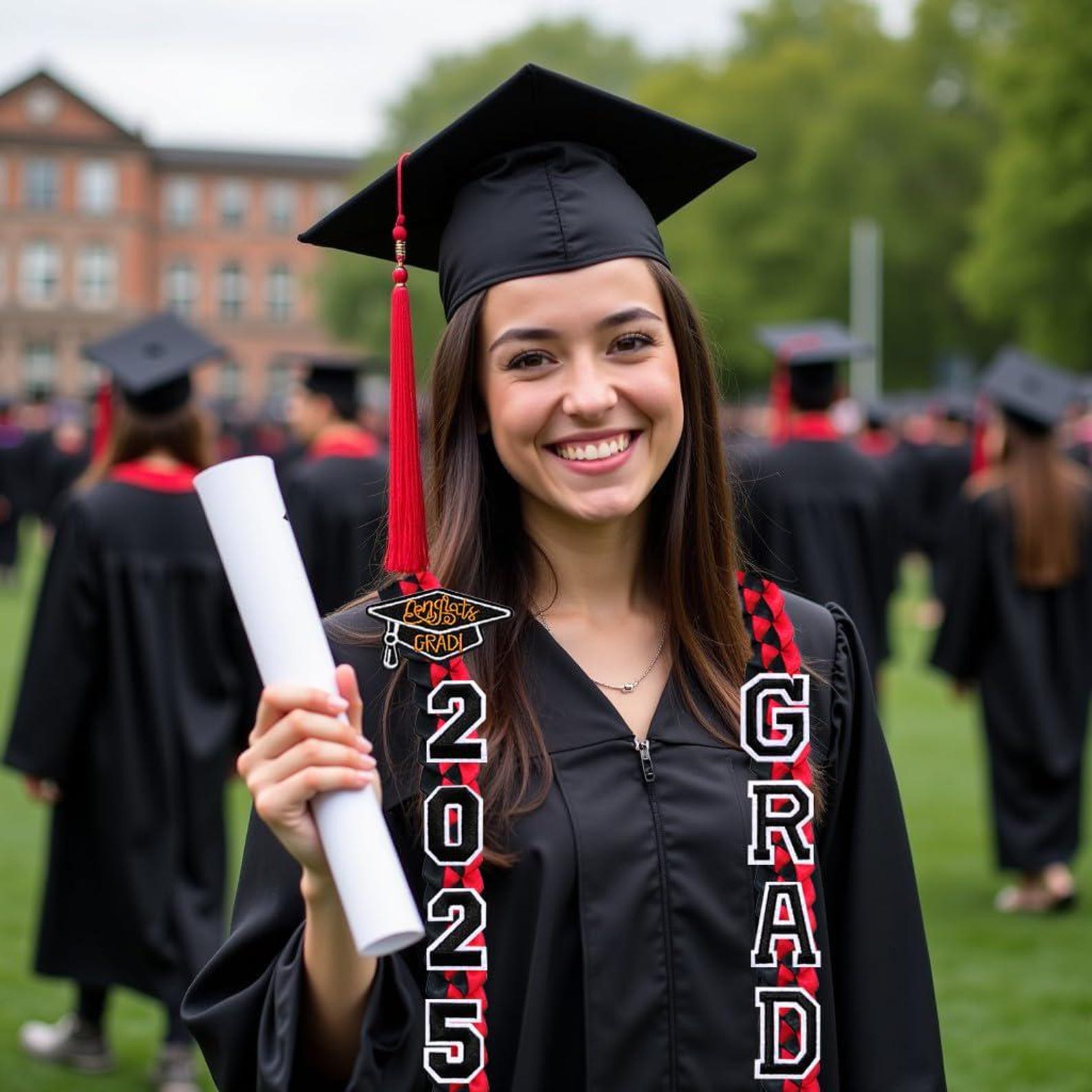 Personalized Name Braided Satin Ribbon Graduation Lei | KKSchool10