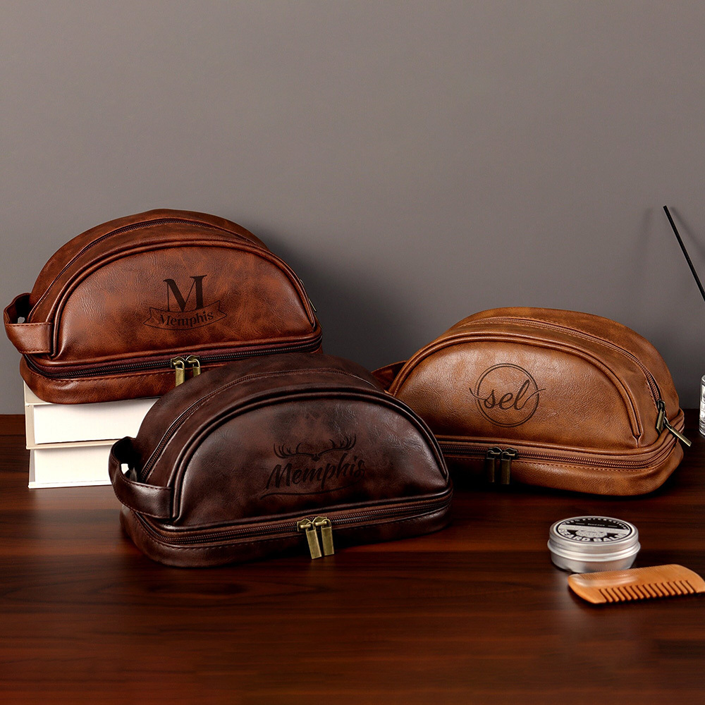 Personalized Leather Travel Toiletry Bag | GC00901