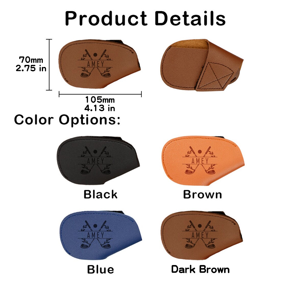 Personalized Leather Golf Club Protective Covers | GC034