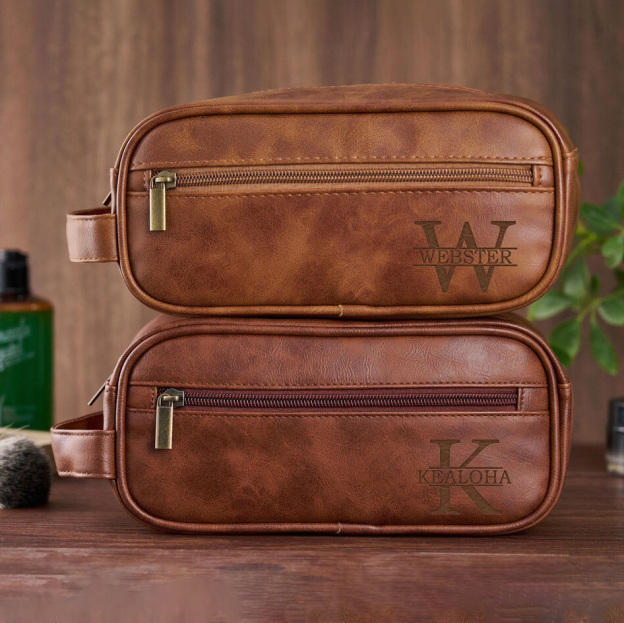 Personalized Monogram Leather Travel Toiletry Bag | GC035