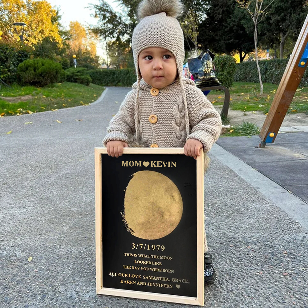 Personalized Mother's Day Commemorative Gift Foil MoonPhase Frame | GC044