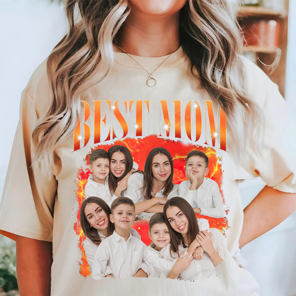 Personalized Original Cotton Best Mom Photo T-Shirt | GC046
