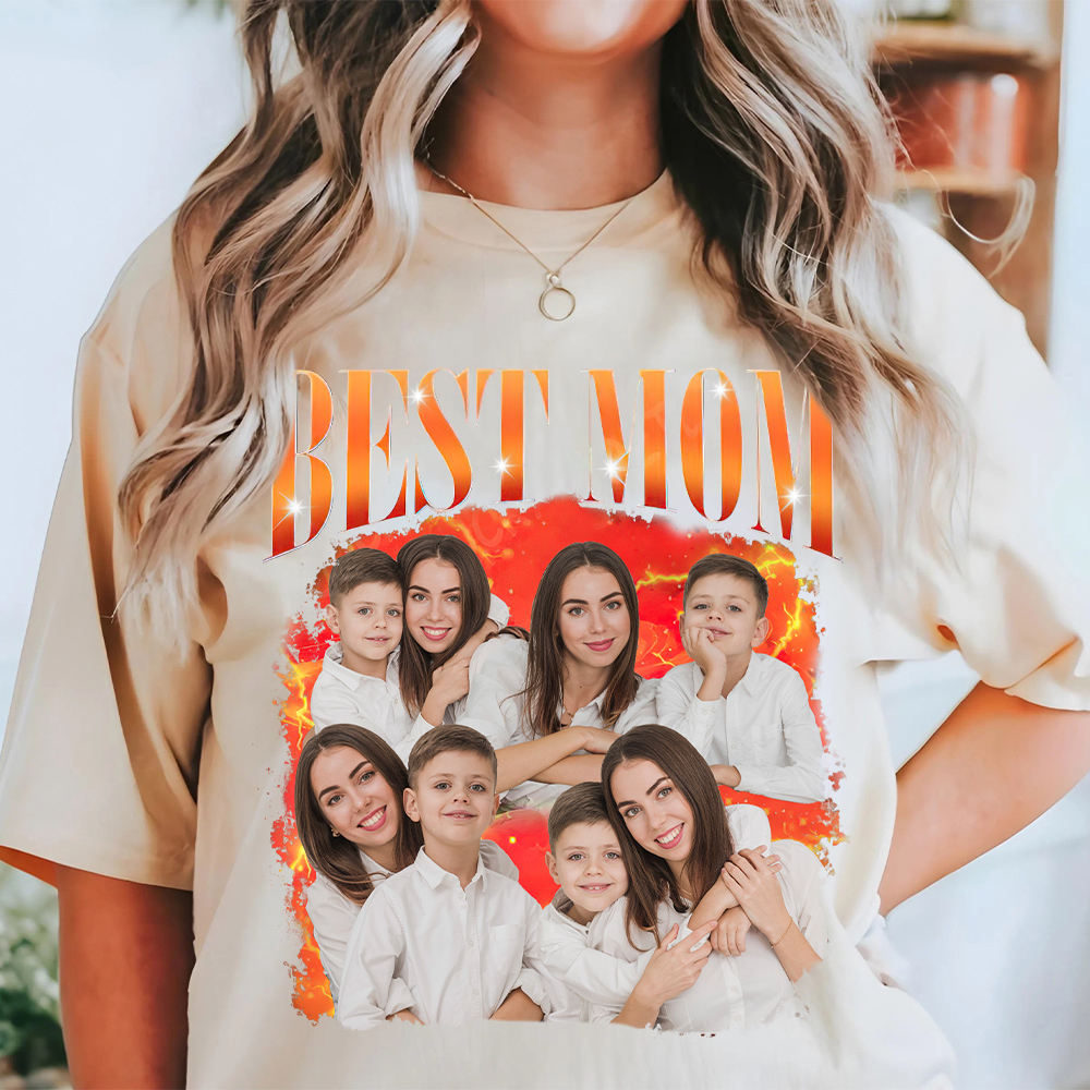 Personalized Original Cotton Best Mom Photo T-Shirt | GC046