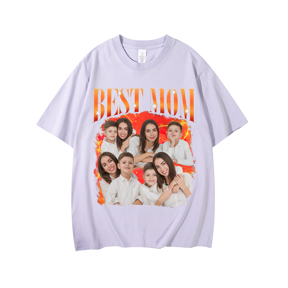 Personalized Original Cotton Best Mom Photo T-Shirt | GC046