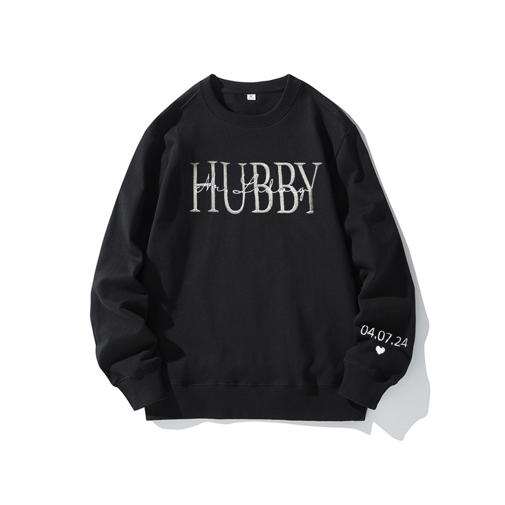Personalized Embroidered Wife/Hubby Sweatshirt for Unique & Love | JNSCloth42