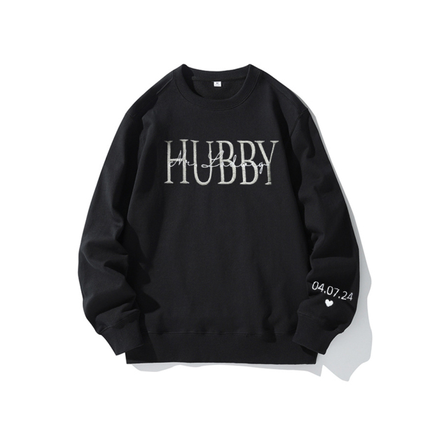 Personalized Embroidered Wife/Hubby Sweatshirt for Unique & Love | JNSCloth42