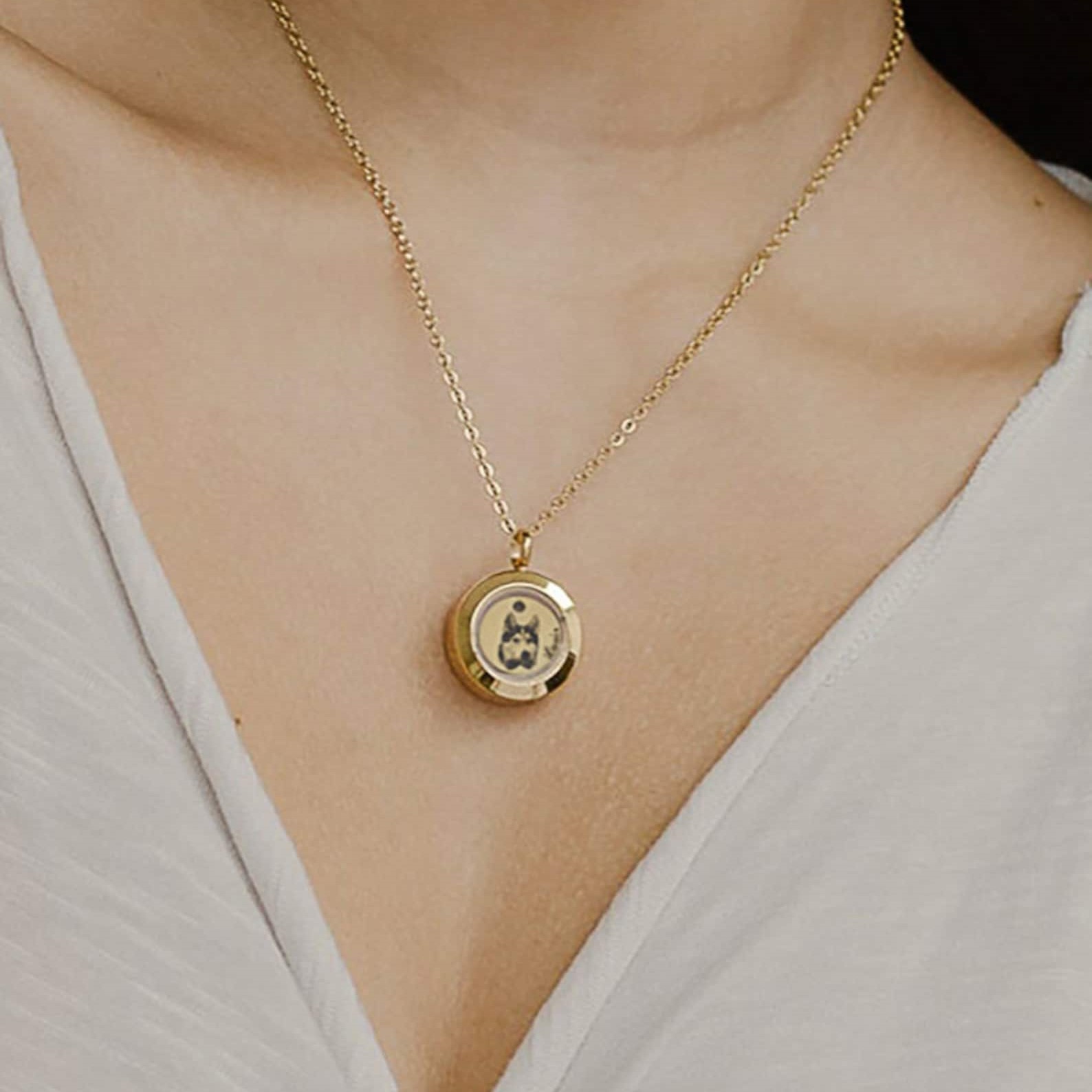 Personalized Pet Fur Locket Memorial Necklace