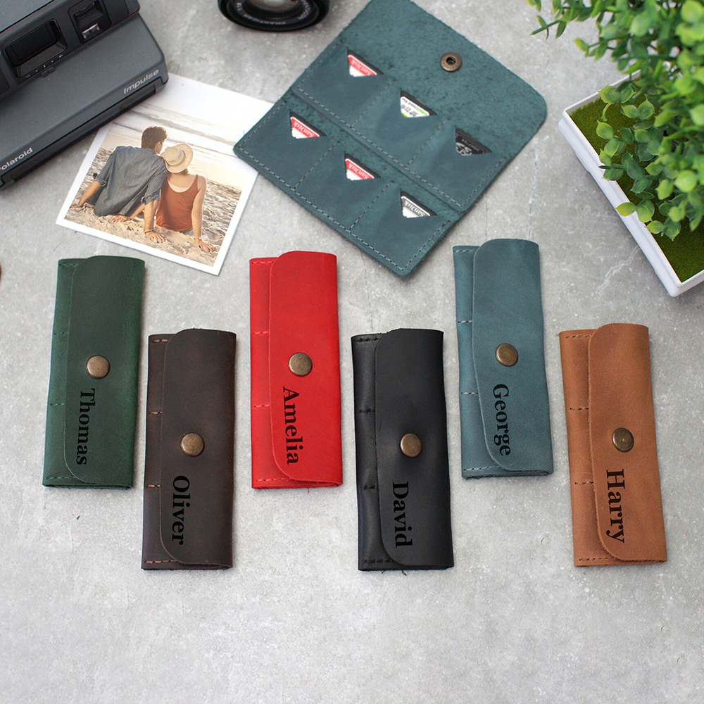 Personalized Leather 6 Slots SD Card Holder | GC019