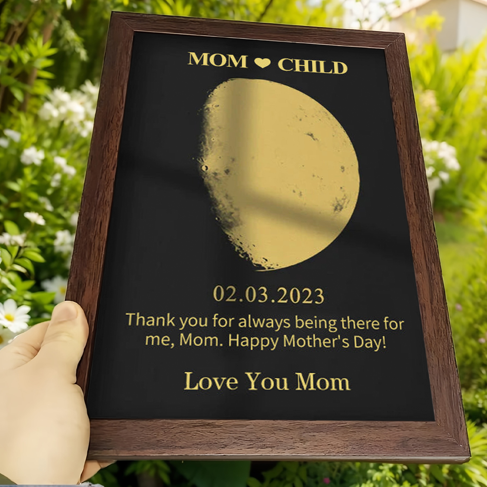 Personalized Mother's Day Commemorative Gift Foil MoonPhase Frame | GC044