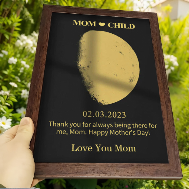 Personalized Mother's Day Commemorative Gift Foil MoonPhase Frame | GC044