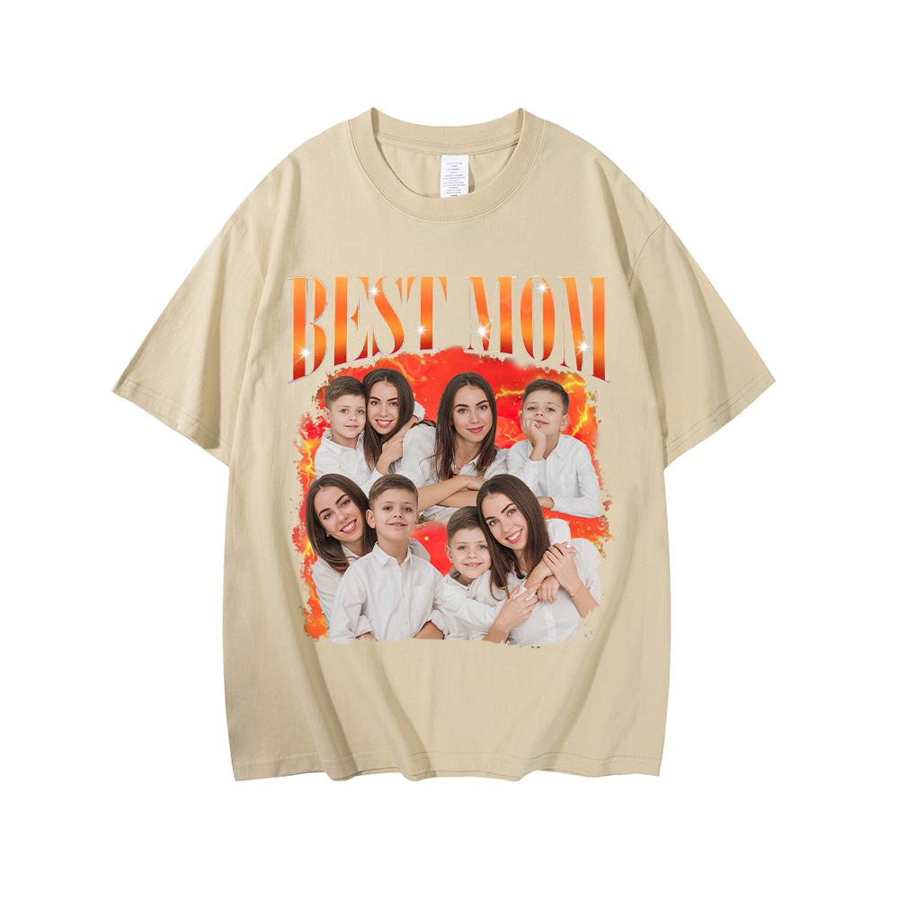 Personalized Original Cotton Best Mom Photo T-Shirt | GC046
