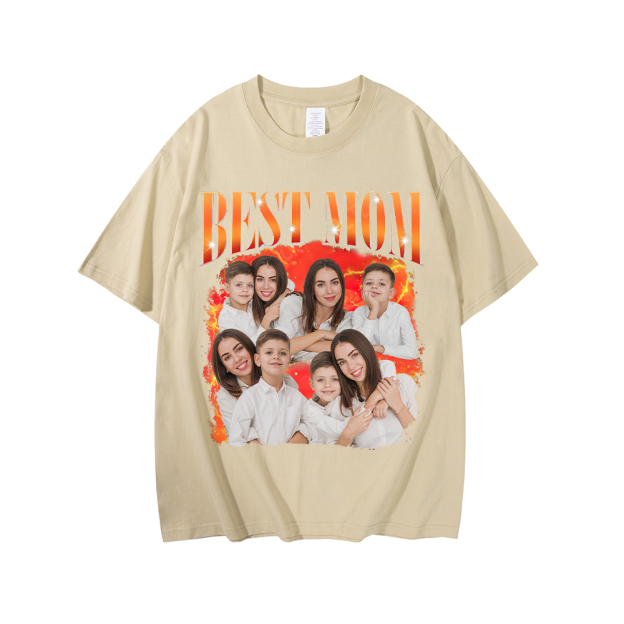 Personalized Original Cotton Best Mom Photo T-Shirt | GC046