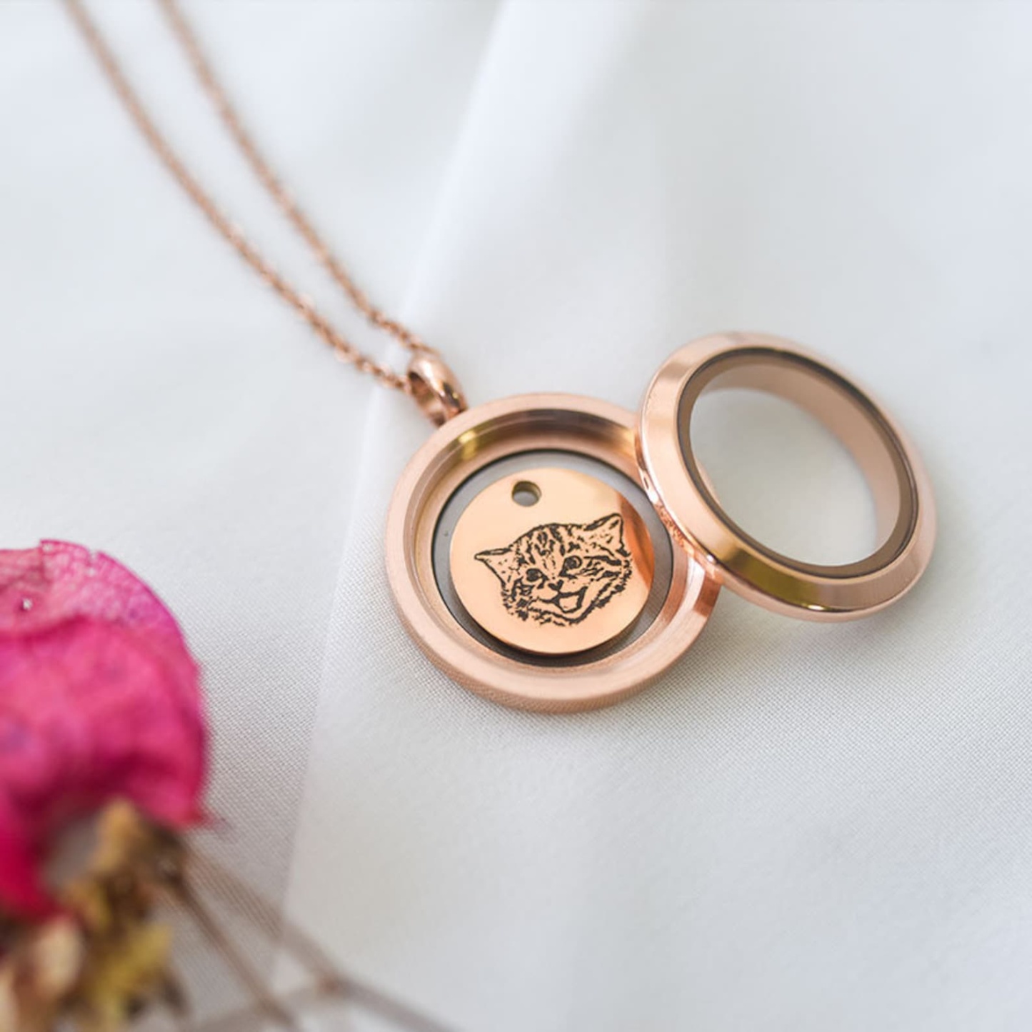 Personalized Pet Fur Locket Memorial Necklace