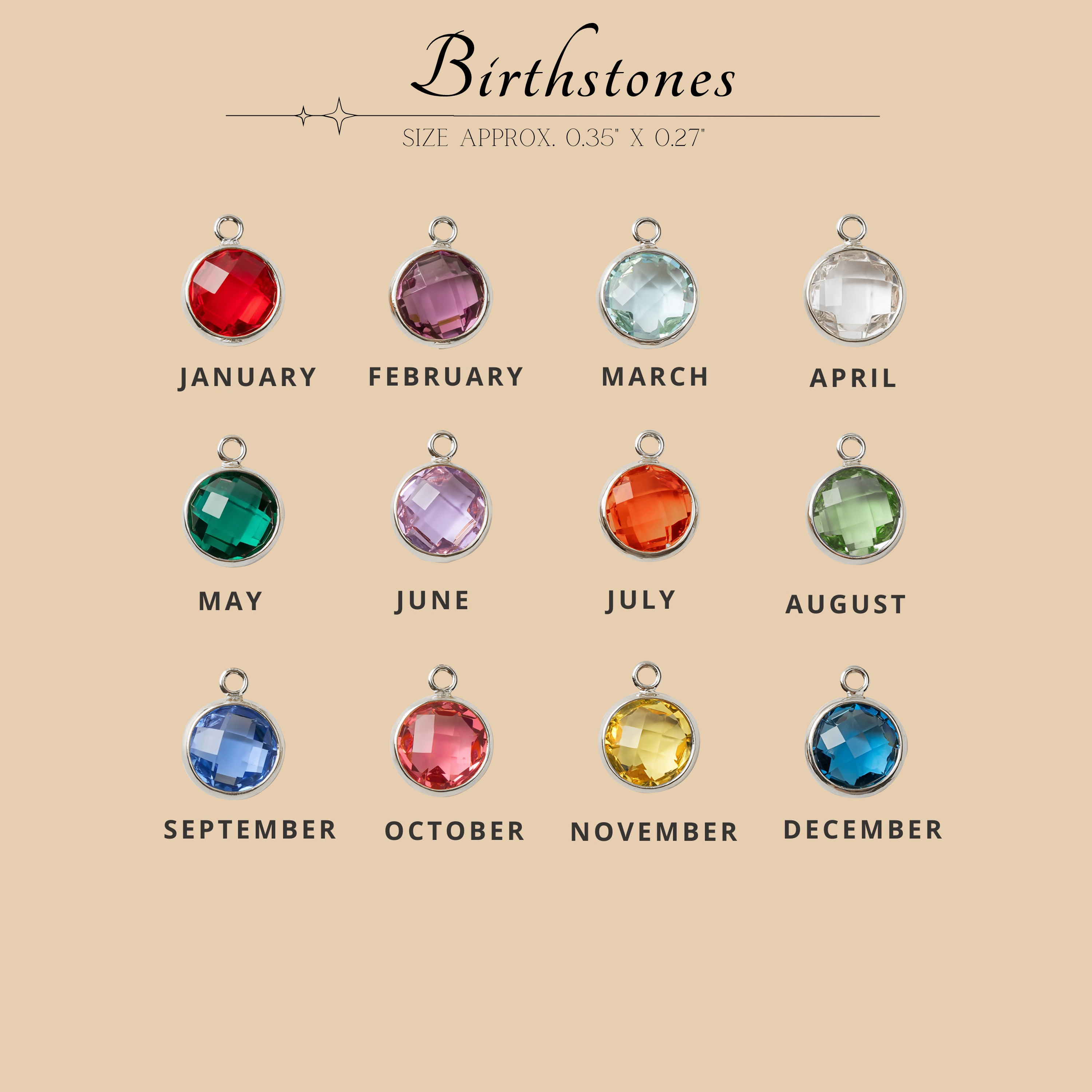 Personalized Carabiner Name Charm Necklace with Birthstone | GC050