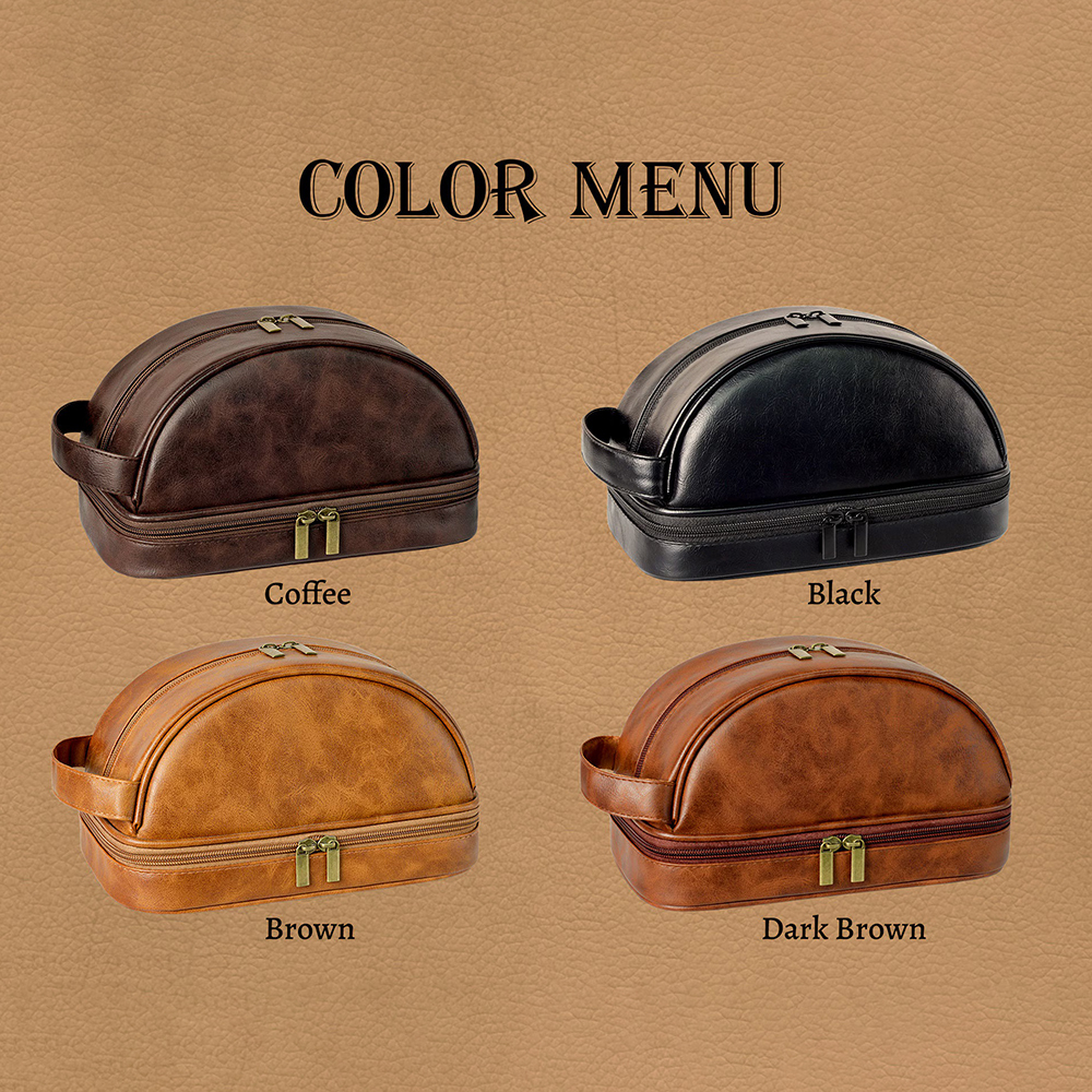 Personalized Leather Travel Toiletry Bag | GC00901
