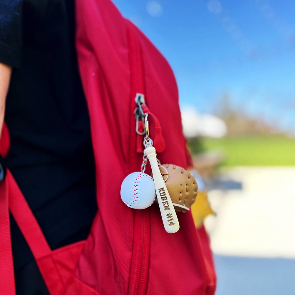 Personalized Baseball Player Tag Keychains | GC036