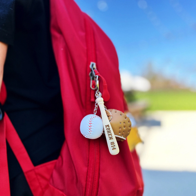 Personalized Baseball Player Tag Keychains | GC036