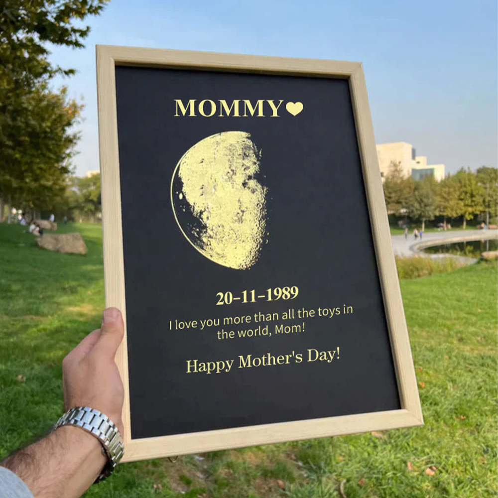 Personalized Mother's Day Commemorative Gift Foil MoonPhase Frame | GC