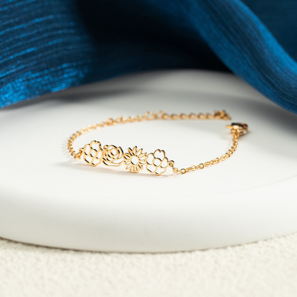 Personalized Mother's Day Dainty Adjustable Birth Flowers Family Jewelry | GC048