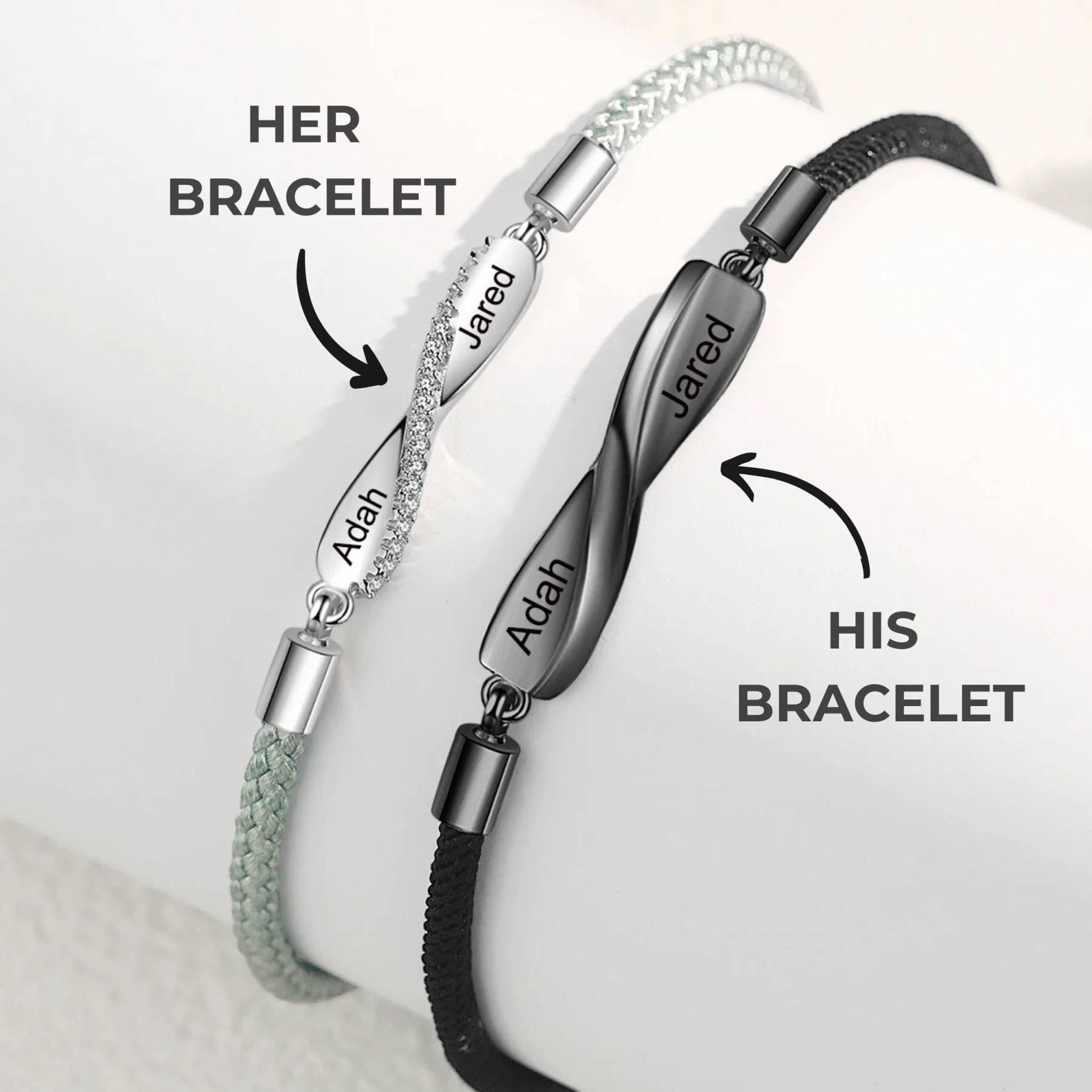 Personalized Mobius Forever Love Couple Bracelets Set | GC024