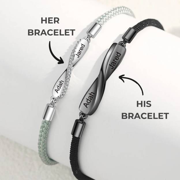 Personalized Mobius Forever Love Couple Bracelets Set | GC024