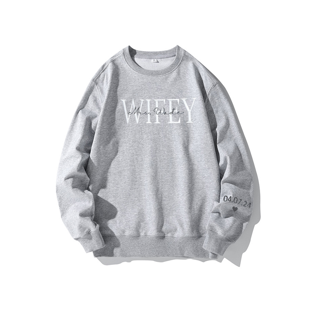 Personalized Embroidered Wife/Hubby Sweatshirt for Unique & Love | JNSCloth42