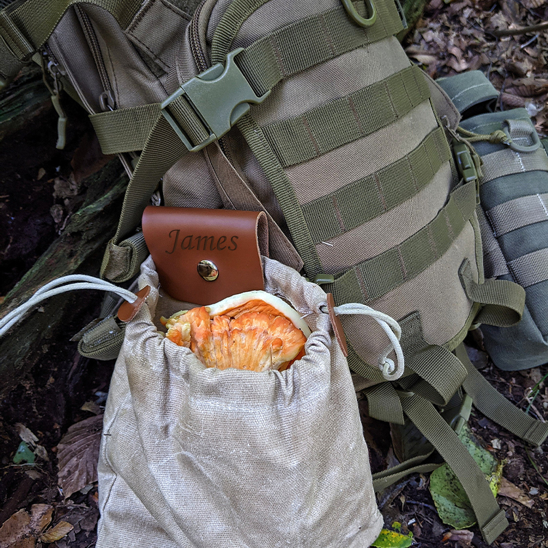 Personalised Canvas Drawstring Collapsable Forest Foraging Pouch | Dad04