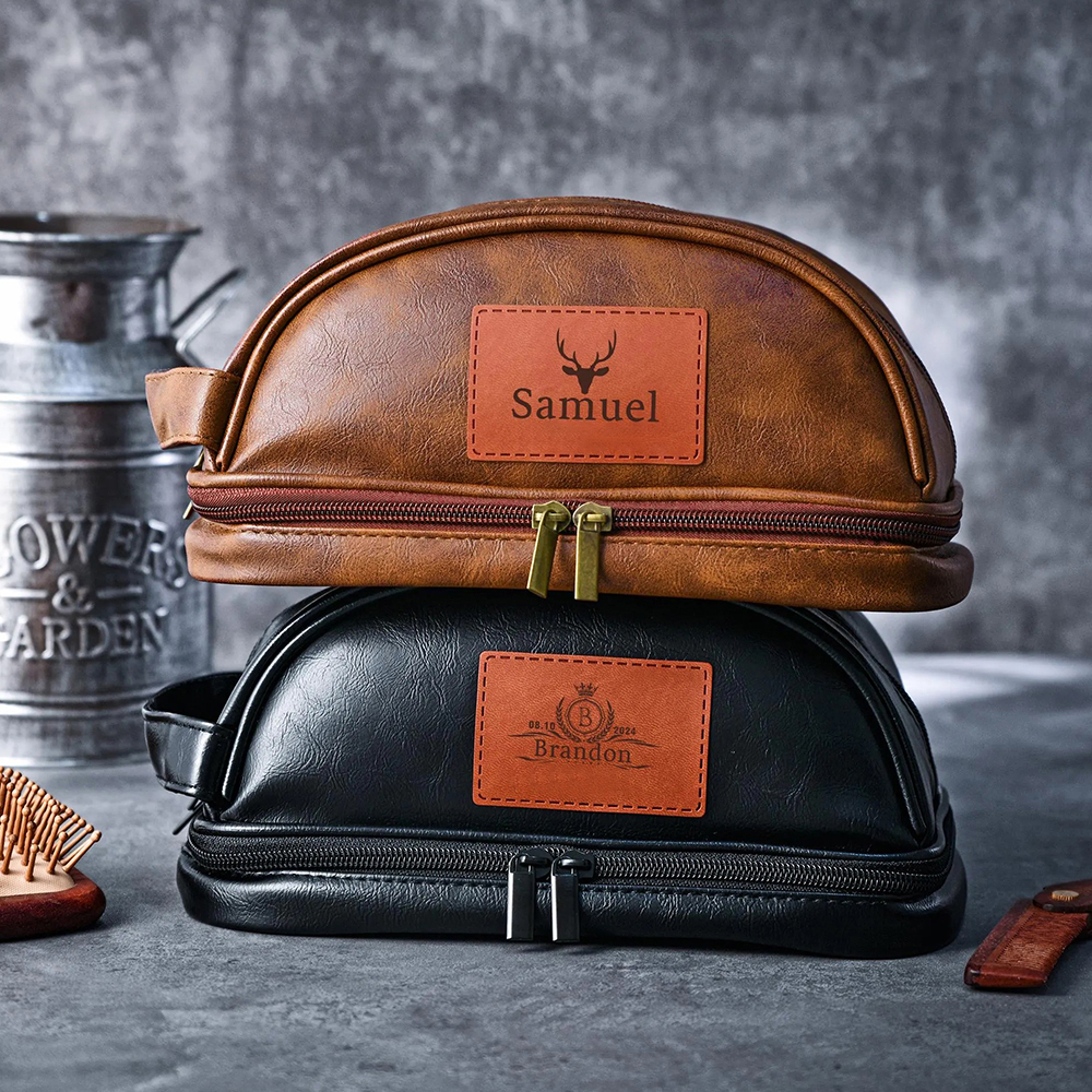 Personalized Leather Travel Toiletry Bag | GC009