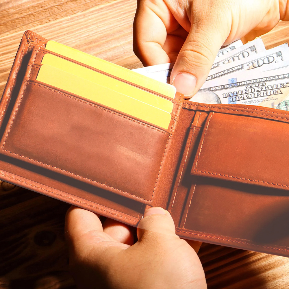 Personalized Minimalist Dermis Leather Wallet | GC017
