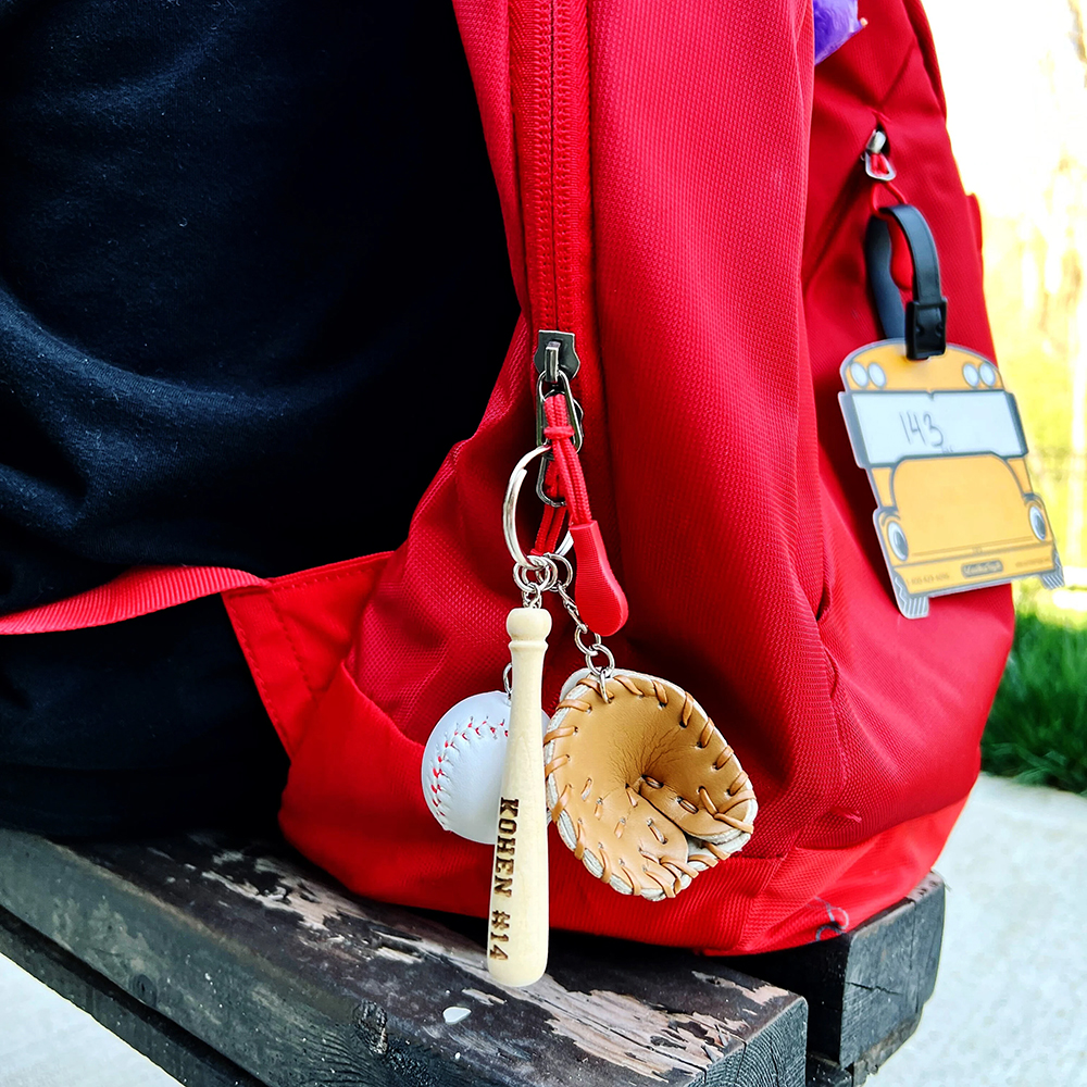 Personalized Baseball Player Tag Keychains | GC036