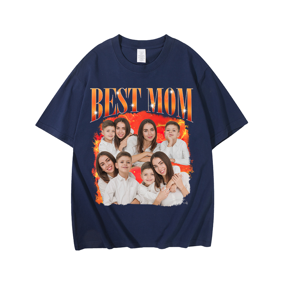 Personalized Original Cotton Best Mom Photo T-Shirt | GC046