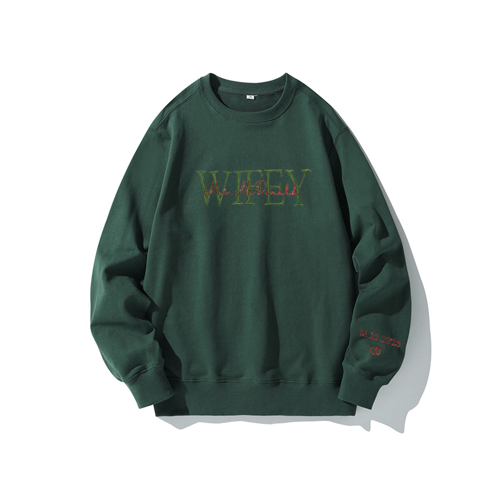 Personalized Embroidered Wife/Hubby Sweatshirt for Unique & Love | JNSCloth42