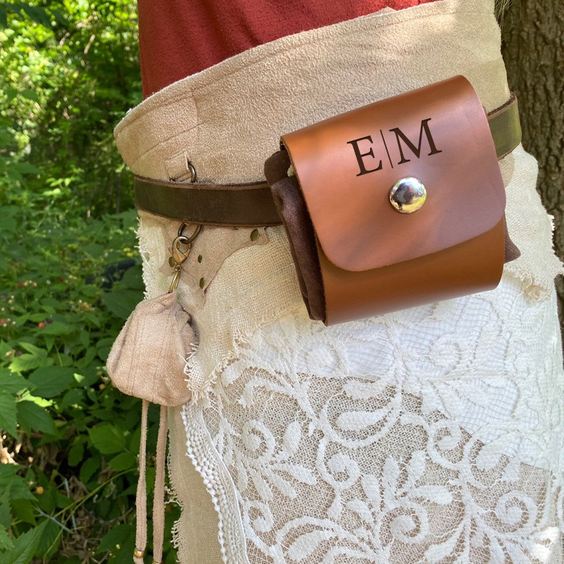 Personalised Canvas Drawstring Collapsable Forest Foraging Pouch | Dad04