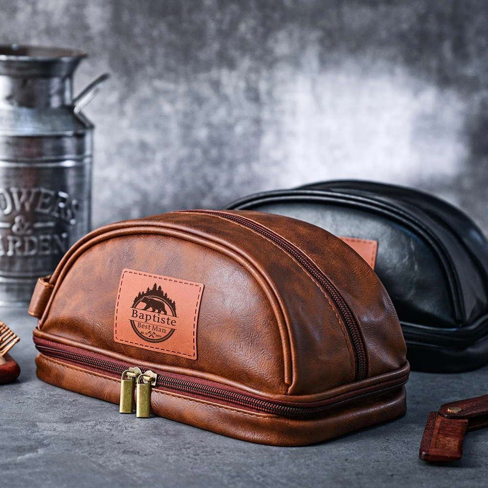 Personalized Leather Travel Toiletry Bag | GC009