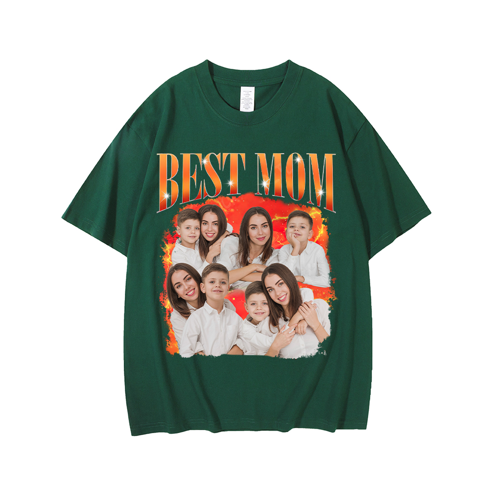 Personalized Original Cotton Best Mom Photo T-Shirt | GC046