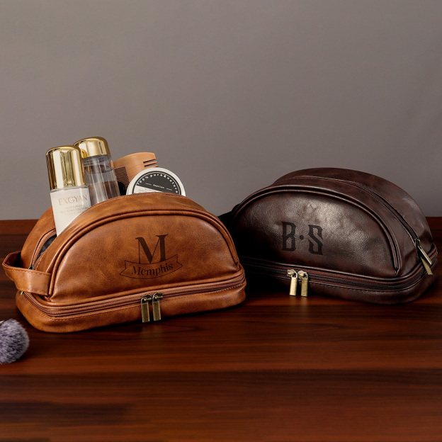Personalized Leather Travel Toiletry Bag | GC00901